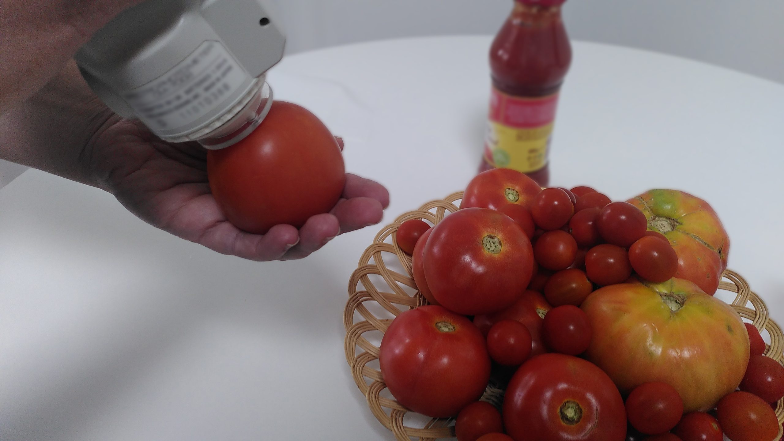 Colorímetro. Medida del color del tomate