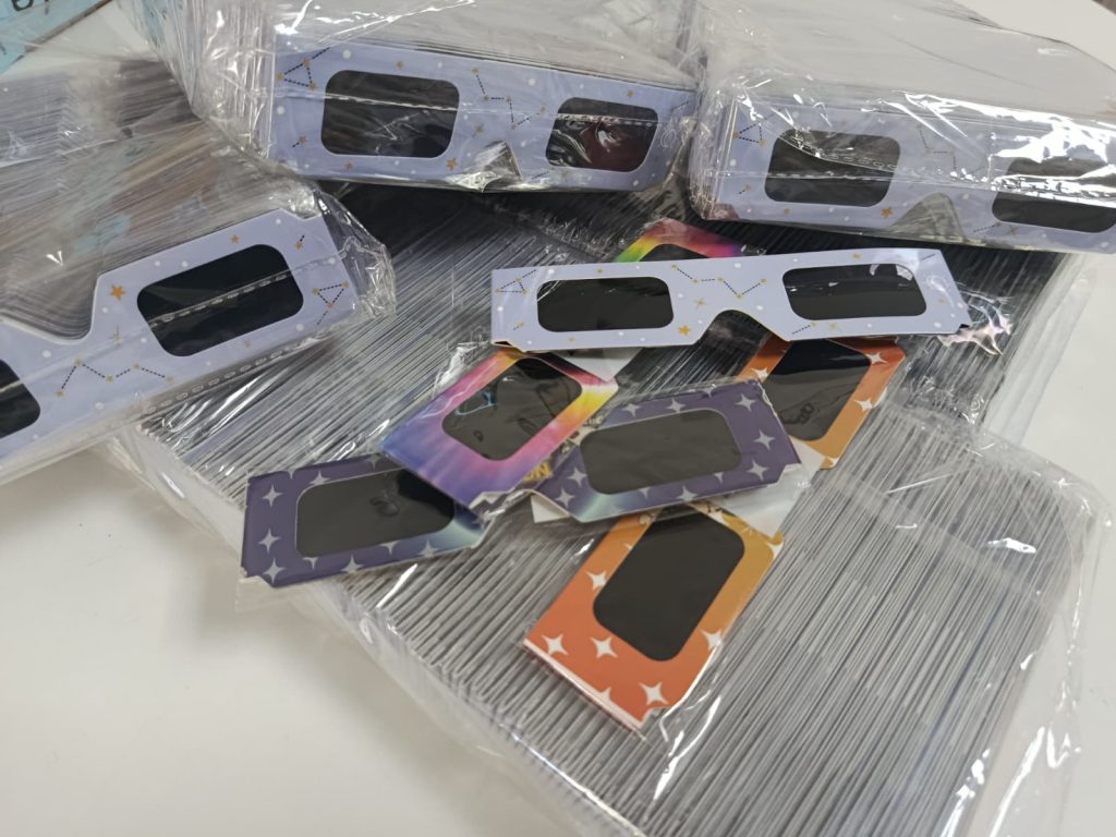 ensayo de gafas para eclipse